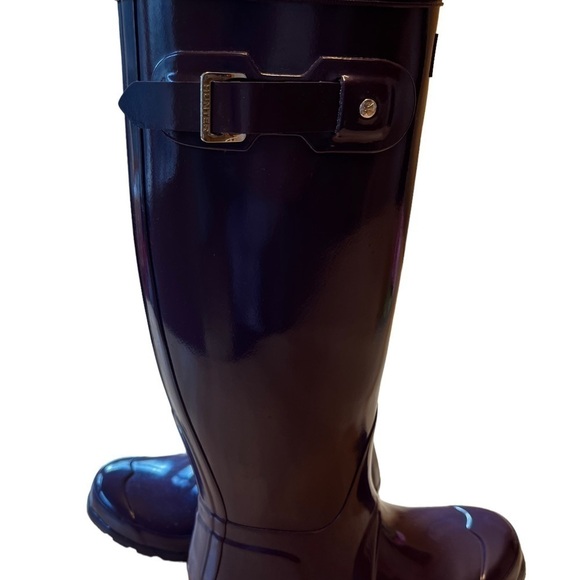 HUNTER Women's Original Adjustable Gloss Wellington Tall Rain Boots NWOT - Picture 4 of 9